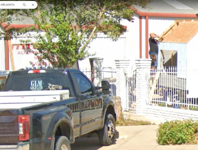 Cody Underwood GLM decal truck trailer construction at 705 Houston St Wills Point TX